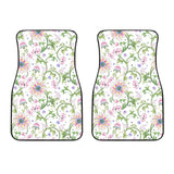 Beautiful Pink Lotus Waterlily Leaves Pattern Front Car Mats