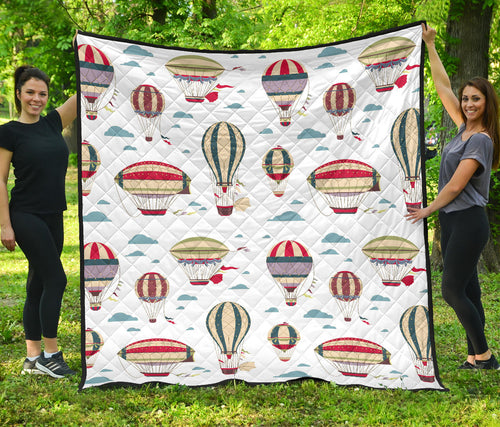 Hot Air Balloon Pattern Premium Quilt