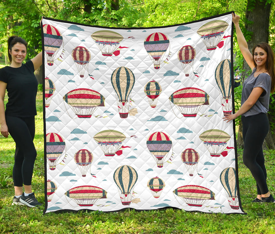 Hot Air Balloon Pattern Premium Quilt