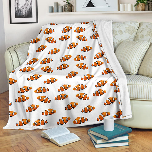 Clown Fish Pattern Print Design 03 Premium Blanket