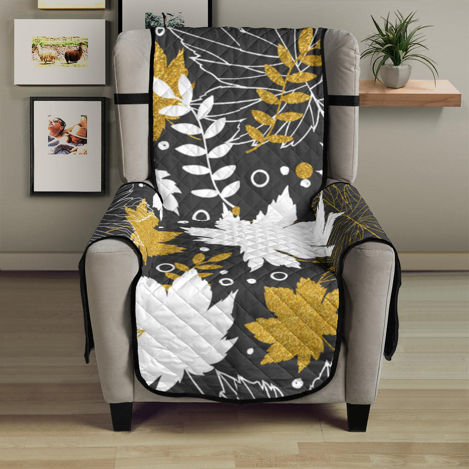 Beautiful gold autumn maple leaf pattern Chair Cover Protector