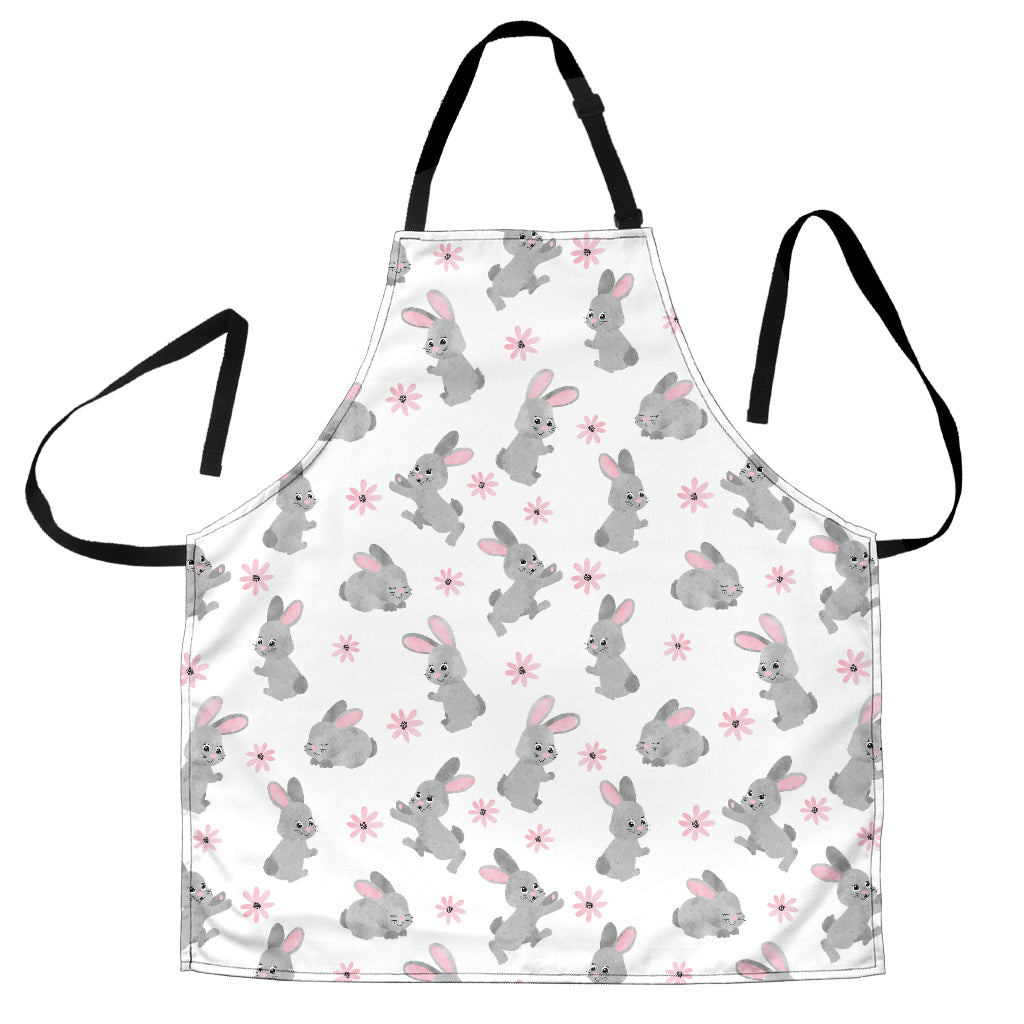 Watercolor Cute Rabbit Pattern Adjustable Apron