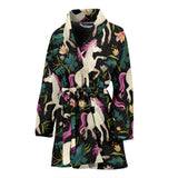 Unicorns Forest Background Women'S Bathrobe
