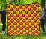 Daruma Japanese Wooden Doll Yellow Background Premium Quilt