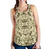 Light Green camo camouflage pattern Women Racerback Tank Top
