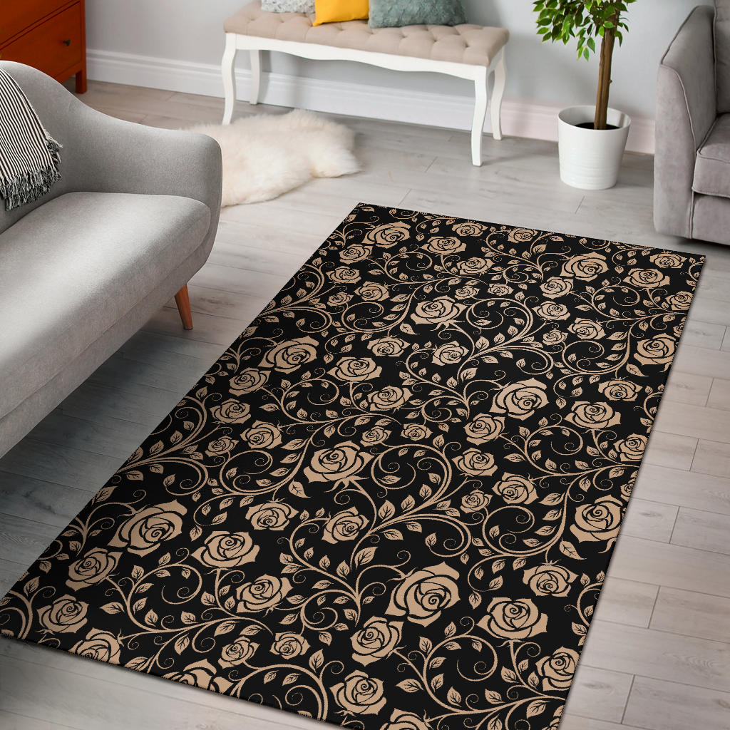 Rose Pattern Print Design 04 Area Rug
