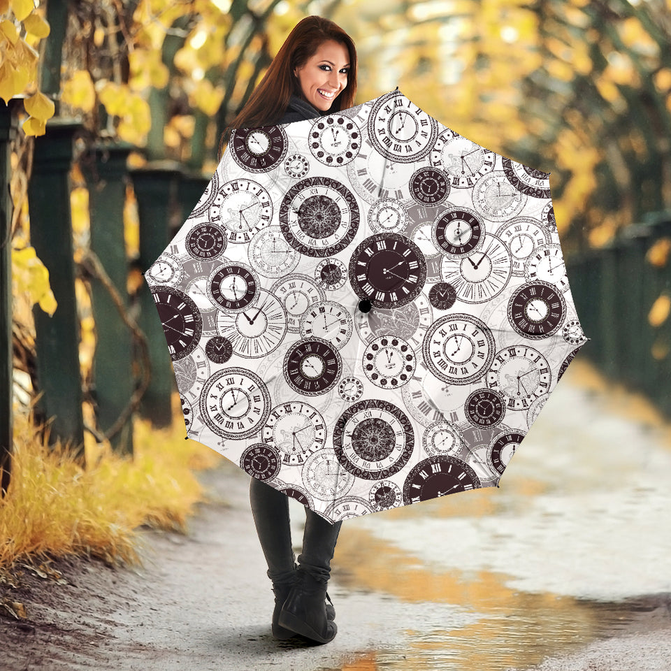 Classic Vintage Clock Pattern Umbrella