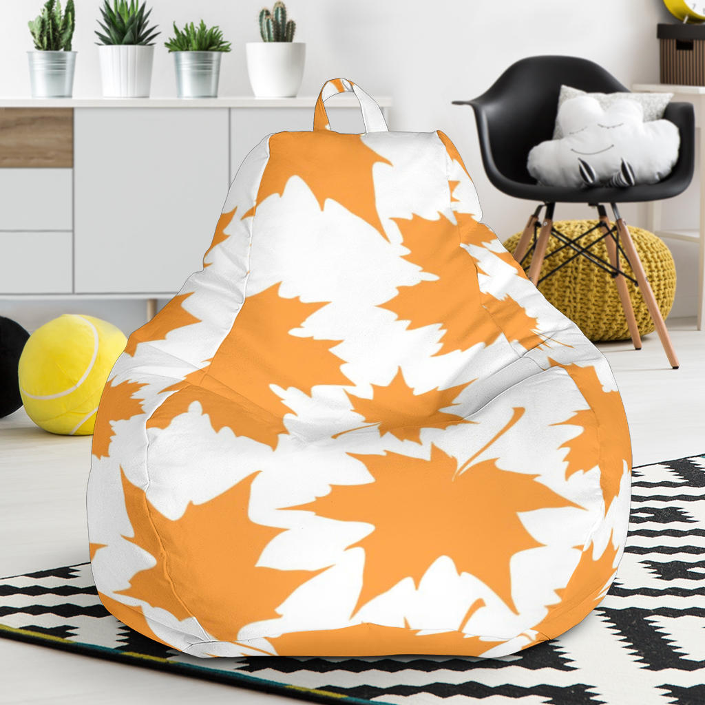 Orange Maple Leaf Pattern Bean Bag Cover