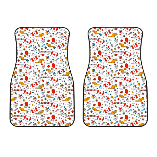 Canada Pattern Print Design 03 Front Car Mats