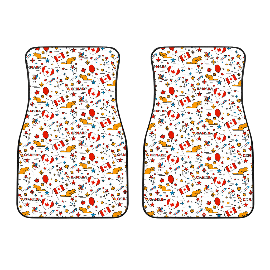 Canada Pattern Print Design 03 Front Car Mats