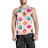 Donut pattern glaze pink background Men Tank Top