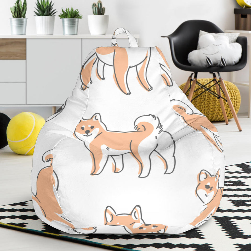 Shiba Inu Dog Pattern Bean Bag Cover
