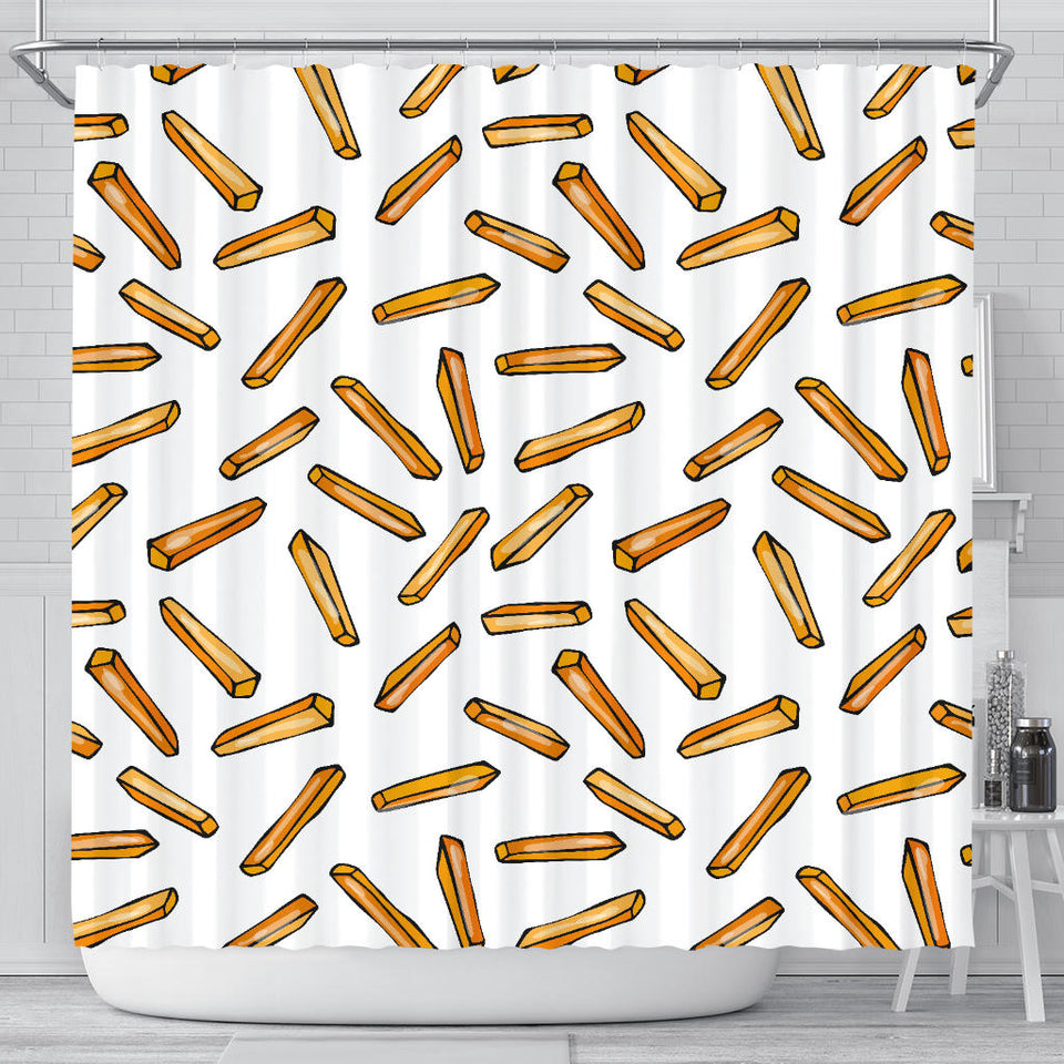 French Fries Potato Pattern Shower Curtain Fulfilled In US
