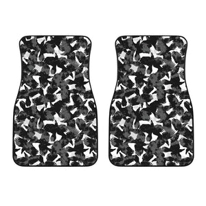 Crow Illustration Pattern Front Car Mats