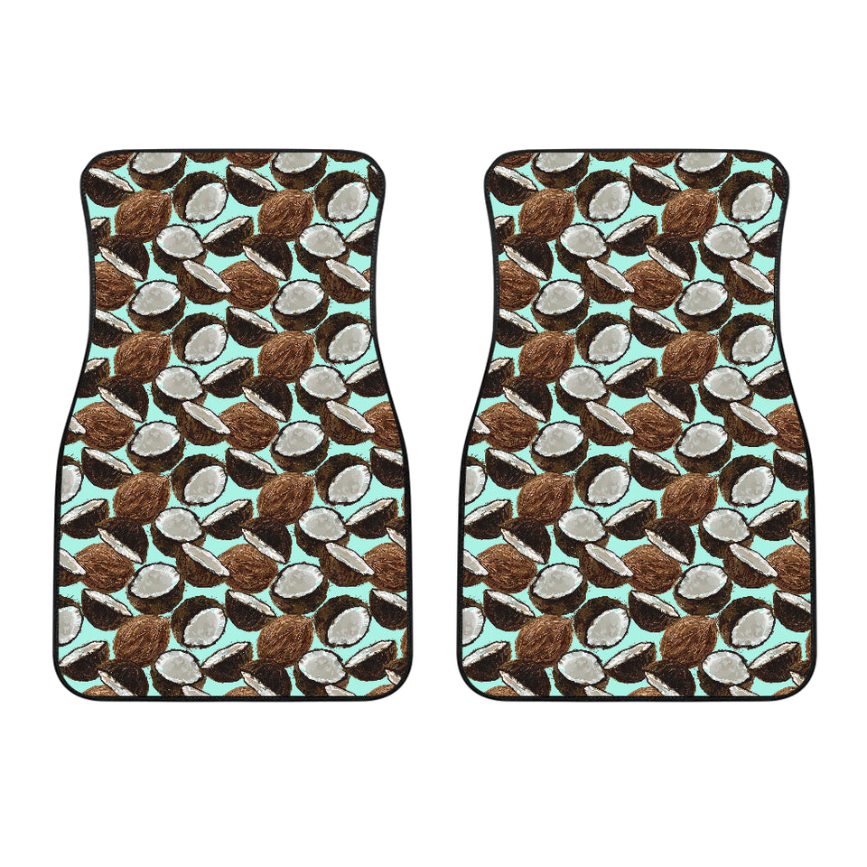 Coconut Pattern Print Design 03 Front Car Mats