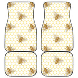 Bee Honeycomb Seamless Design Pattern Front And Back Car Mats