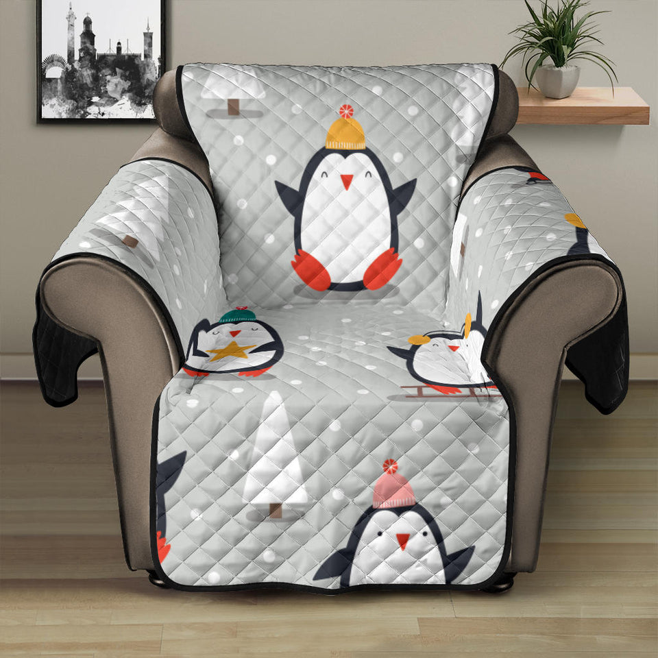 Cute Penguin christmas pattern Recliner Cover Protector