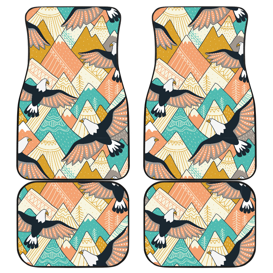 Eagle Pattern Print Design 02 Front and Back Car Mats