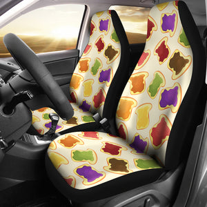 Bread Toast Pattern Print Design 02 Universal Fit Car Seat Covers