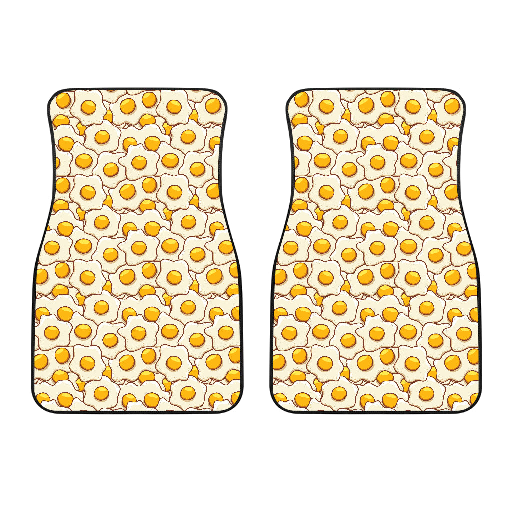 Fried Eggs Pattern Print Design 02 Front Car Mats