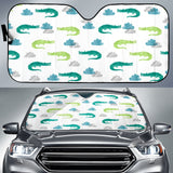 Watercolor Crocodile Pattern Car Sun Shade