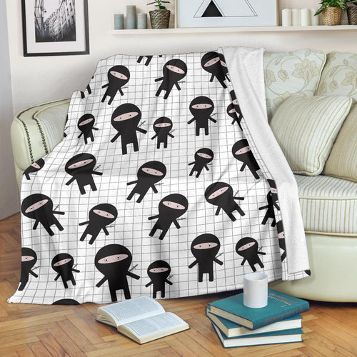 Ninja Pattern Plaid Background Premium Blanket