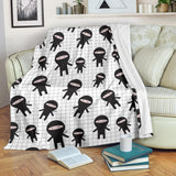 Ninja Pattern Plaid Background Premium Blanket