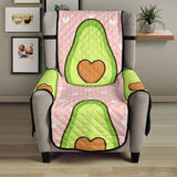 Avocado heart pink background Chair Cover Protector