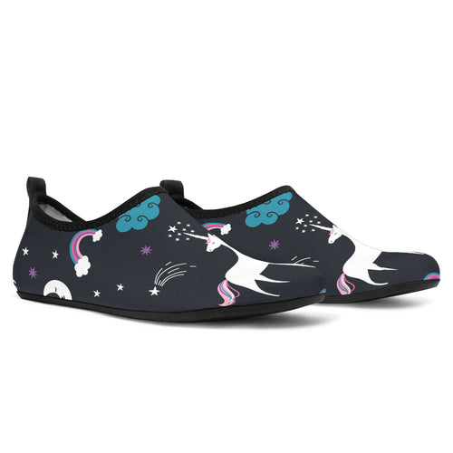 Unicorn Rainbows Moon Clound Star Pattern Aqua Shoes