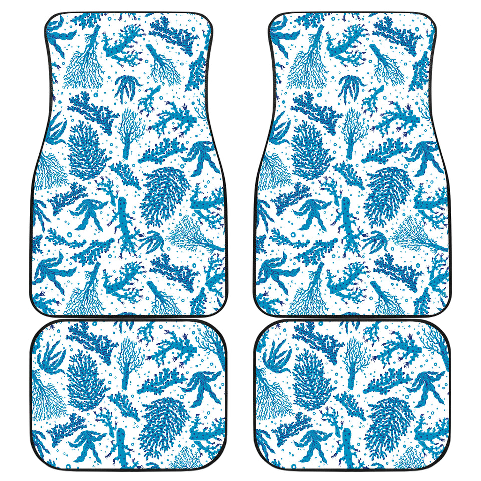 Coral Reef Pattern Print Design 01 Front and Back Car Mats