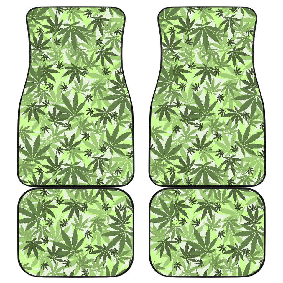 Canabis Marijuana Weed Pattern Print Design 01 Front and Back Car Mats