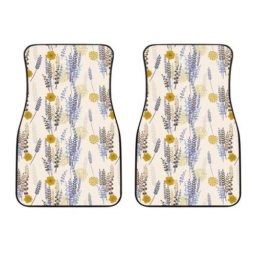 Lavender Modern Pattern Blackground Front Car Mats