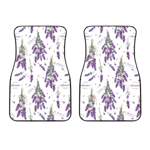 Lavender Flower Design Pattern Front Car Mats