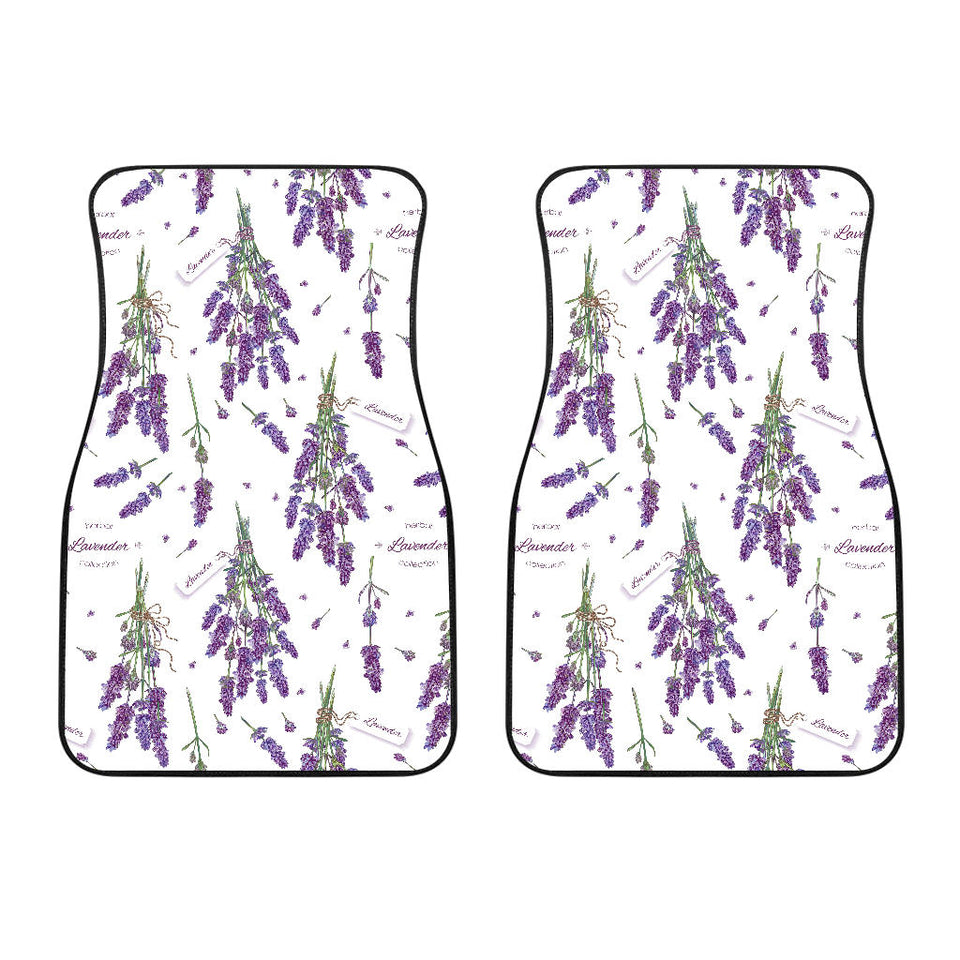 Lavender Flower Design Pattern Front Car Mats
