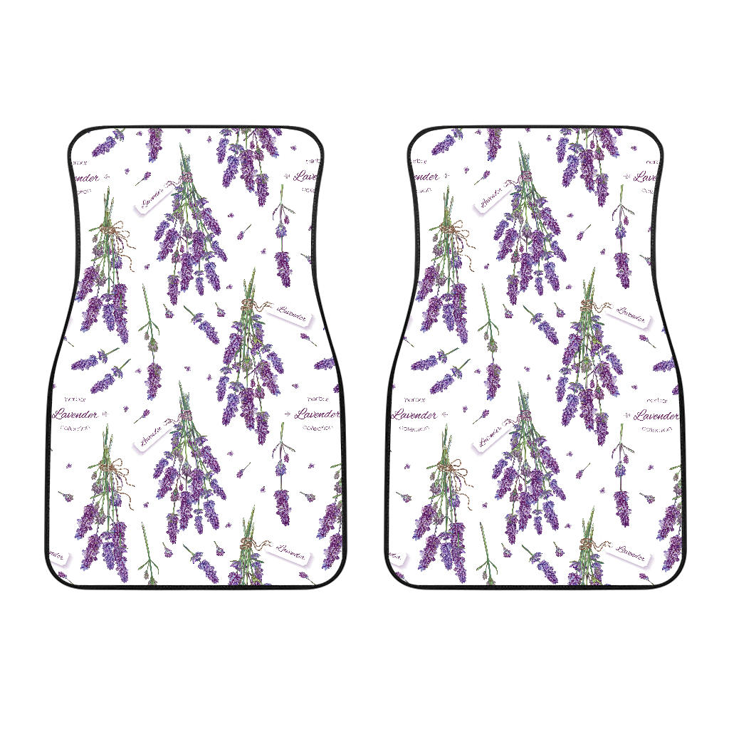 Lavender Flower Design Pattern Front Car Mats