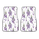 Lavender Flower Design Pattern Front Car Mats
