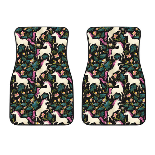 Unicorns Forest Background Front Car Mats