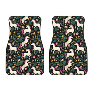 Unicorns Forest Background Front Car Mats