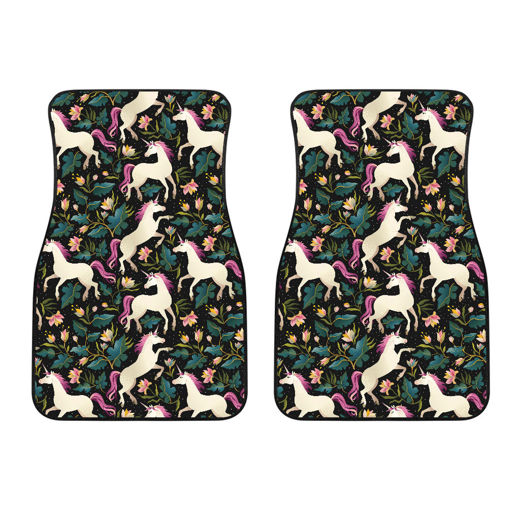 Unicorns Forest Background Front Car Mats