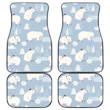 Cute Polar Bears Christmas Decoration Pattern Front And Back Car Mats