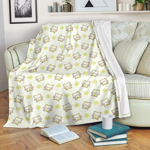 Cute Cartoon Frog Baby Pattern Premium Blanket