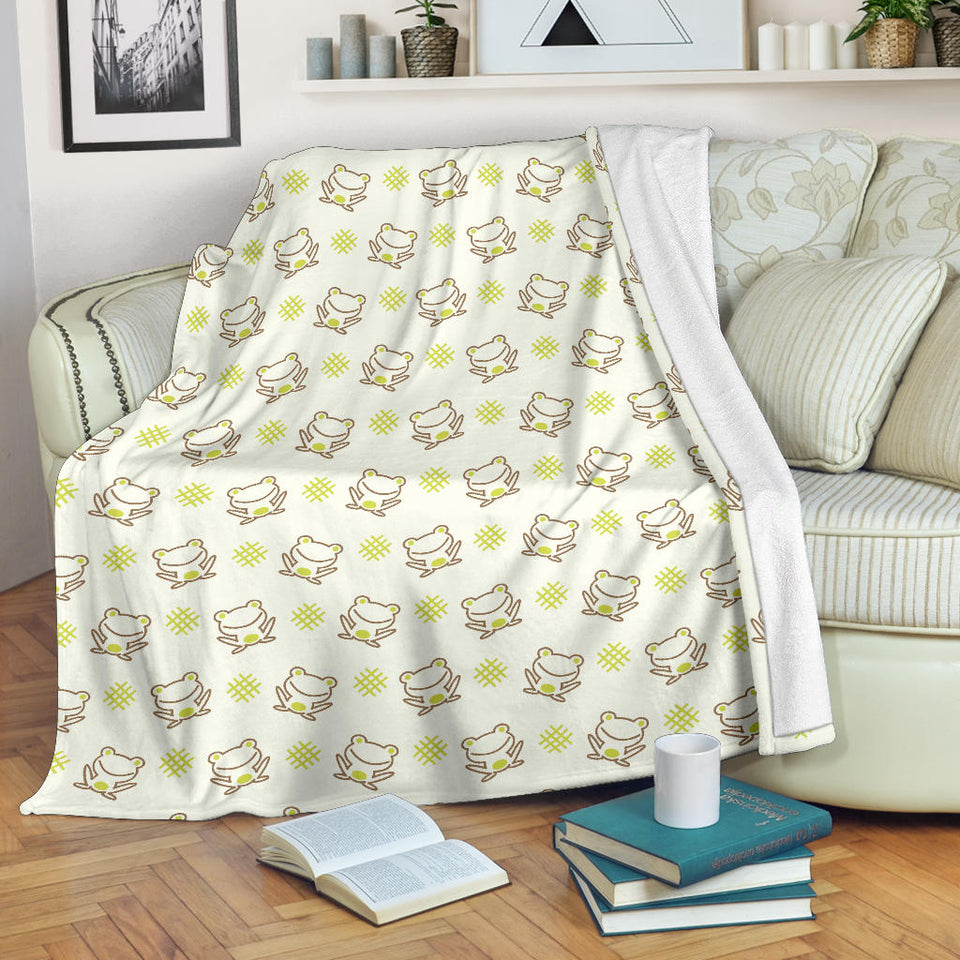 Cute Cartoon Frog Baby Pattern Premium Blanket