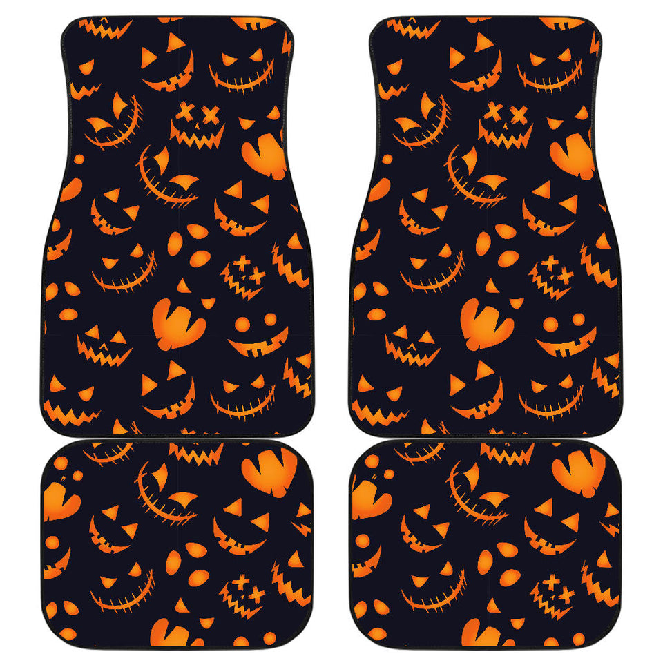 Halloween Pattern Pumpkin Background Front And Back Car Mats