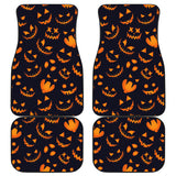 Halloween Pattern Pumpkin Background Front And Back Car Mats