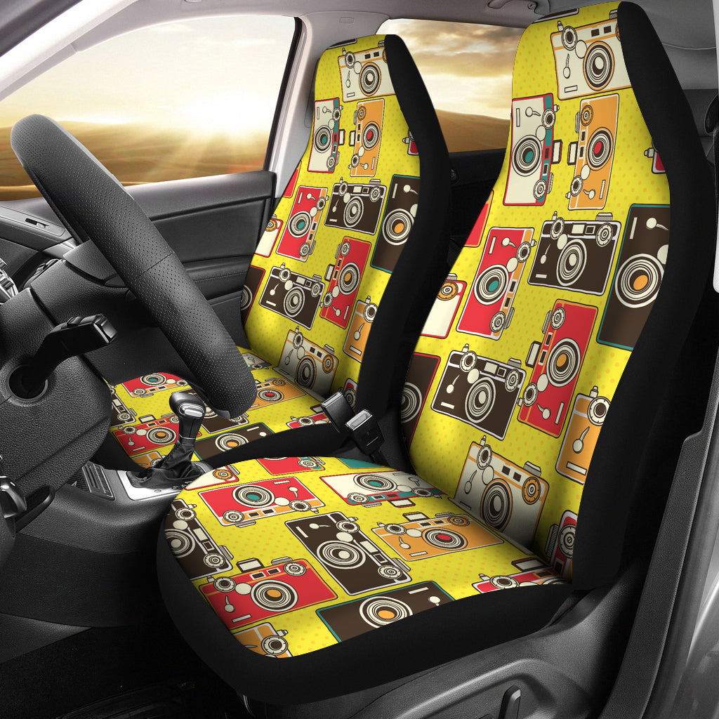 Camera Pattern Print Design 02 Universal Fit Car Seat Covers