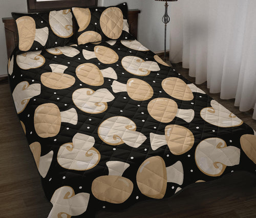 Champignon mushroom pattern Quilt Bed Set