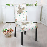 Cute Rhino Pattern Background Dining Chair Slipcover
