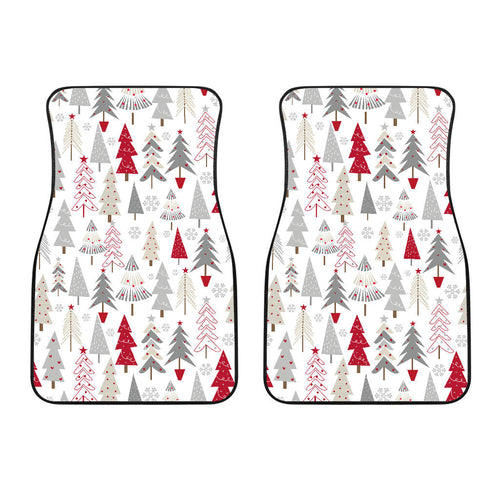 Cute Christmas Tree Pattern  Front Car Mats