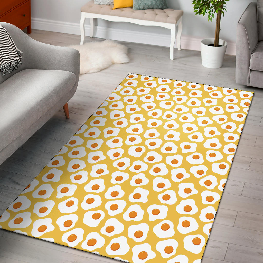 Fried Eggs Pattern Print Design 05 Area Rug