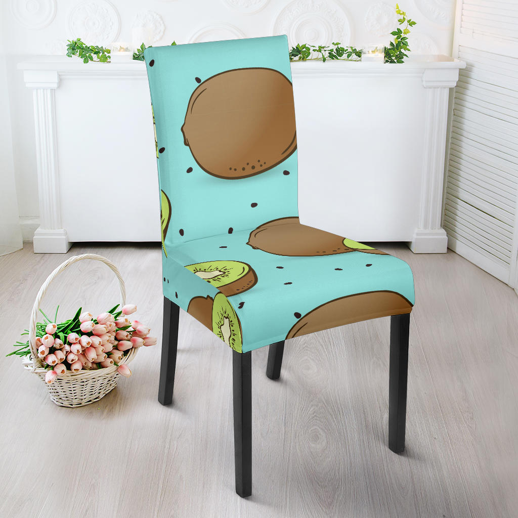 Kiwi Blue Background Dining Chair Slipcover